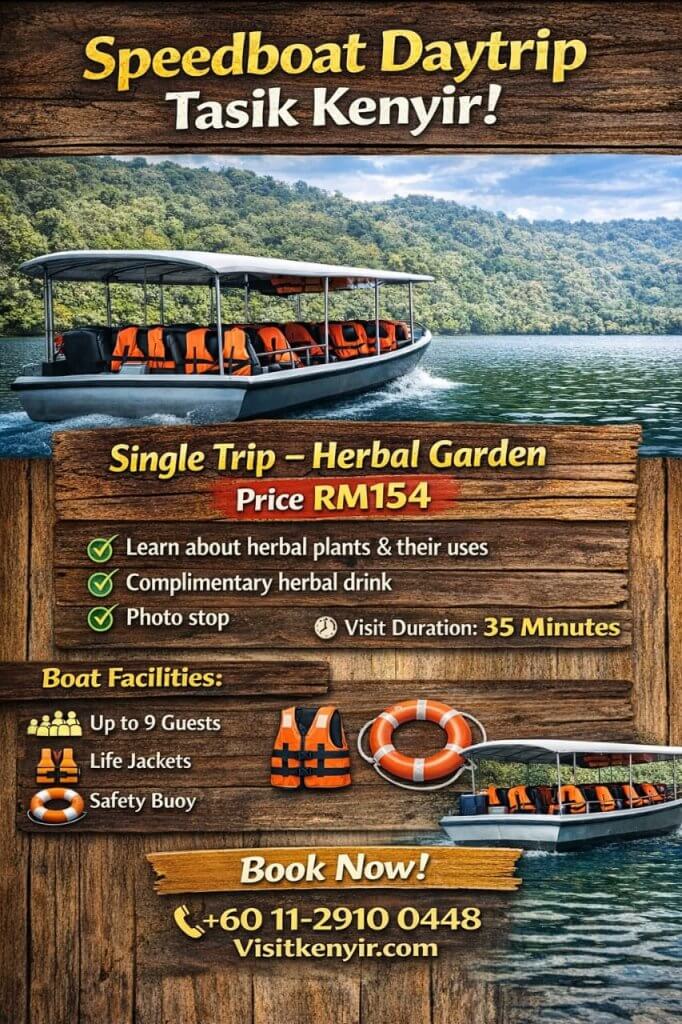 speedboat day trip tasik kenyir